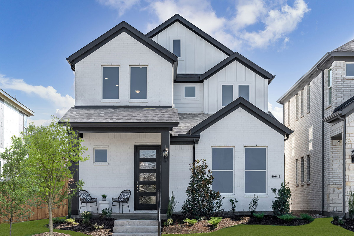 Symmetry D377 Elv D - 2 Story House Plans in TX