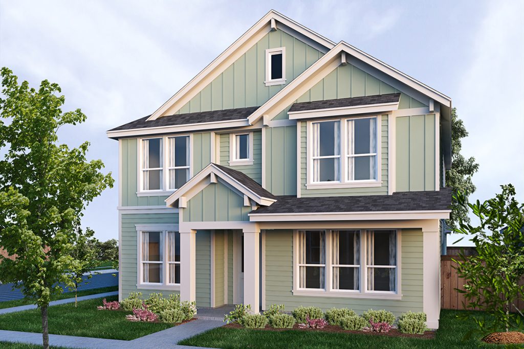 Lakeside Elv A - 2 Story House Plans in Rowlett TX