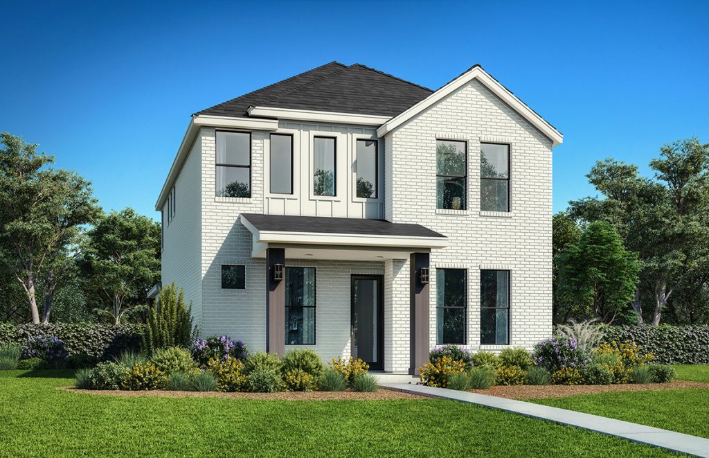 Duets D417 Elv A - 2 Story House Plans in TX