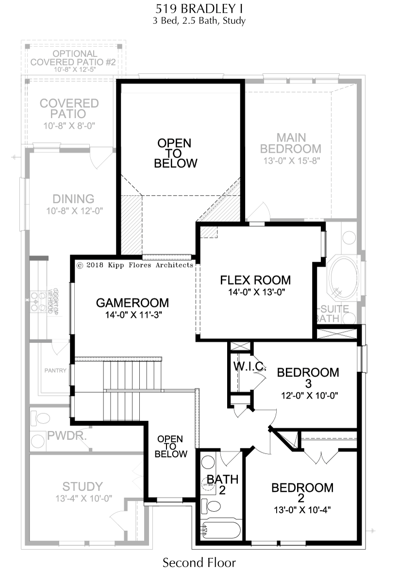 Bradley 2nd Floor - 2 Story House Plans in Frisco TX