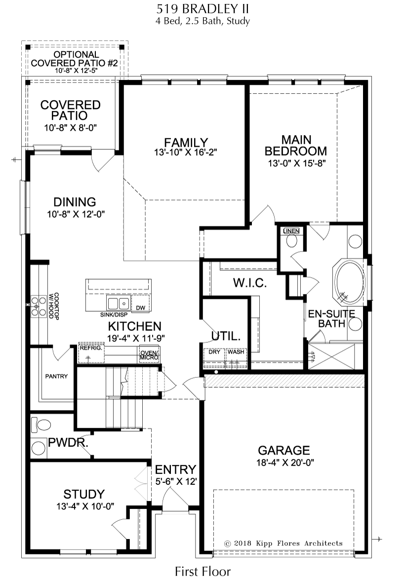 Bradley 1st Floor - 2 Story House Plans in Frisco TX