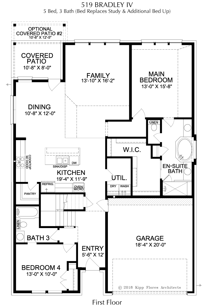 Bradley 1st Floor - 2 Story House Plans in Frisco TX