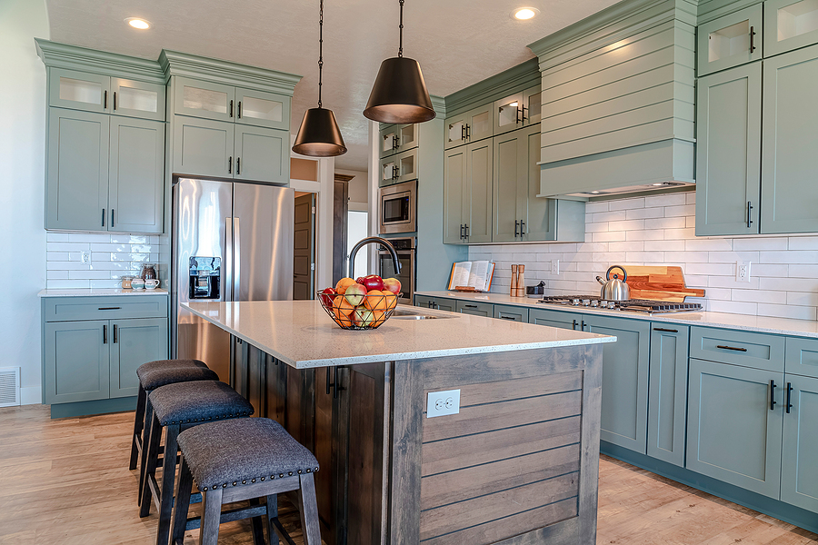 5 Kitchen Design Trends To Try In 2021 Landon Homes   Bigstock Kitchen Island With Cushioned 401648630 