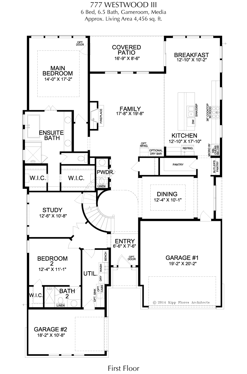 Westwood JRL 1st Floor - 2 Story House Plans in Frisco TX