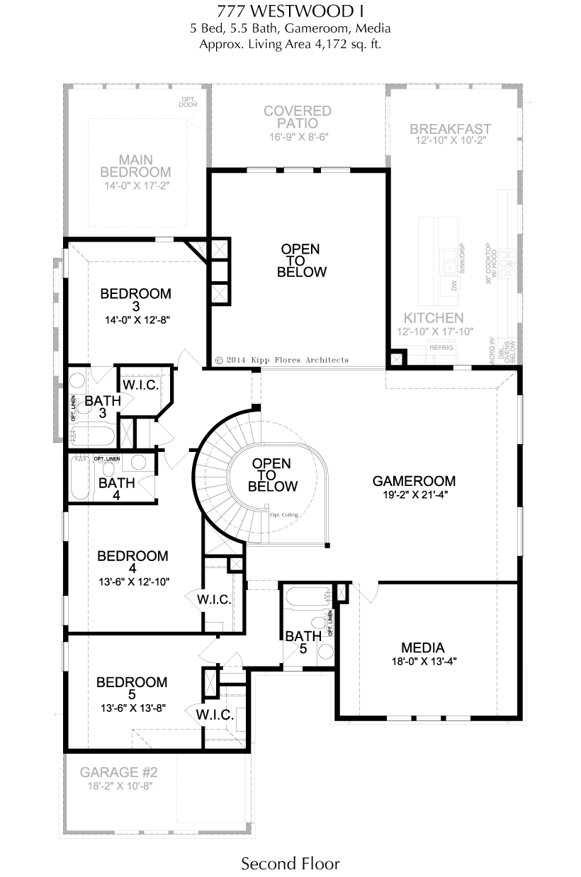 Westwood JRL 2nd Floor - 2 Story House Plans in Frisco TX