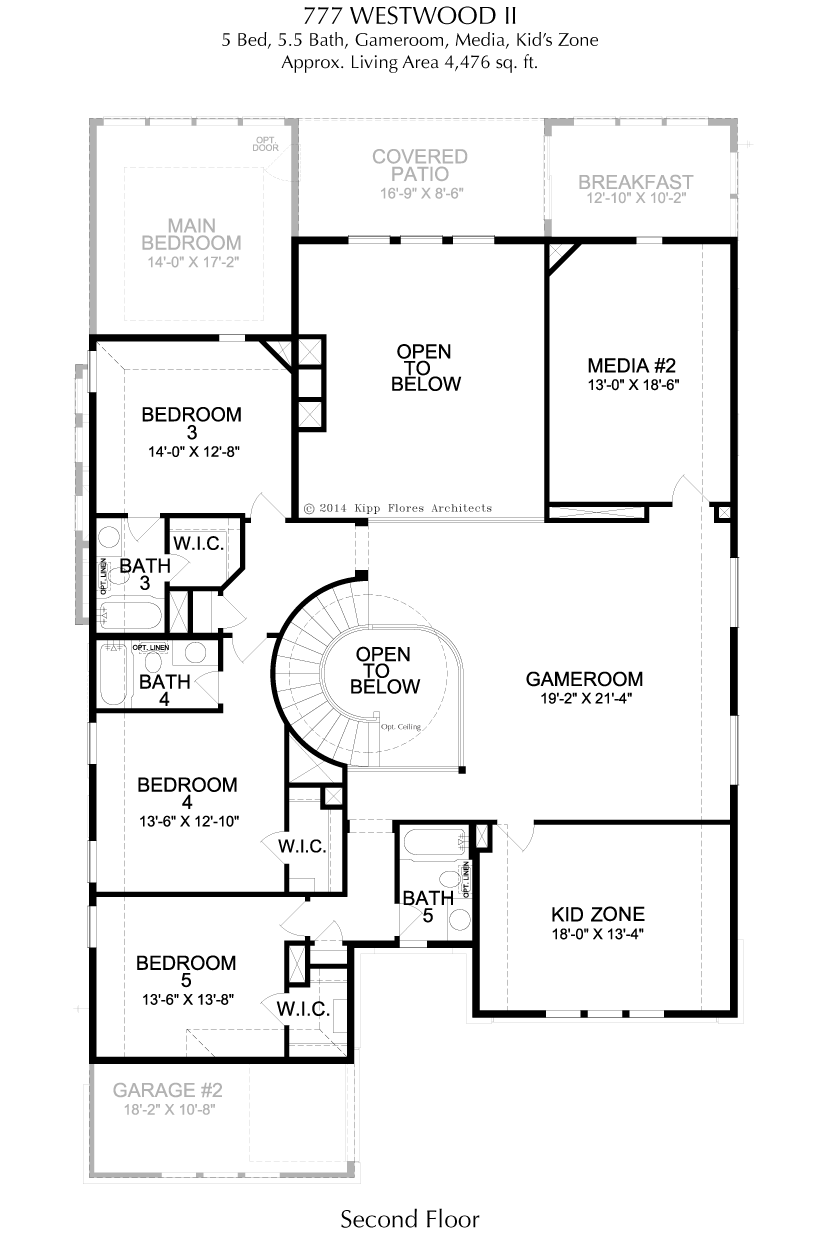 Westwood JRL 2nd Floor - 2 Story House Plans in Frisco TX