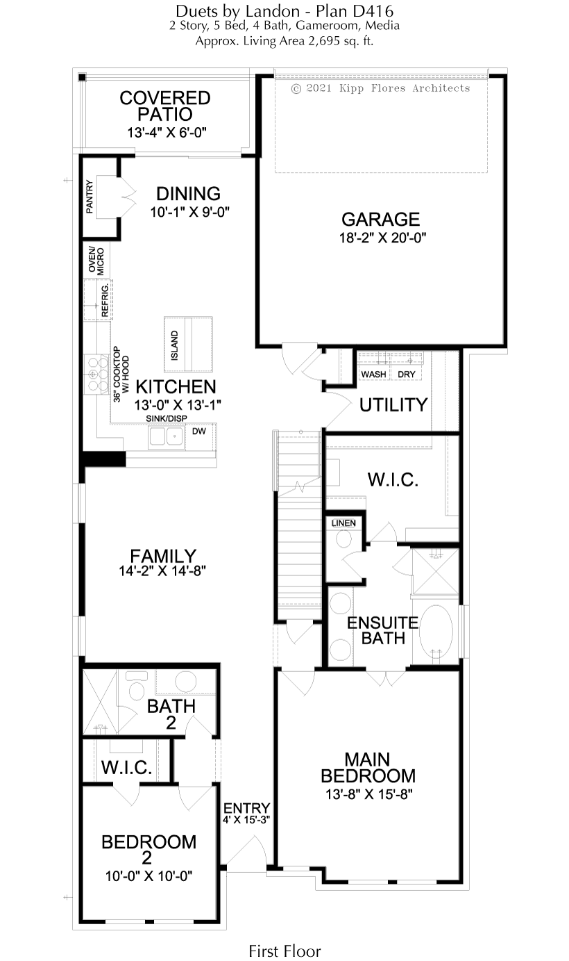 D416 1st Floor - 2 Story House Plans in Prosper TX