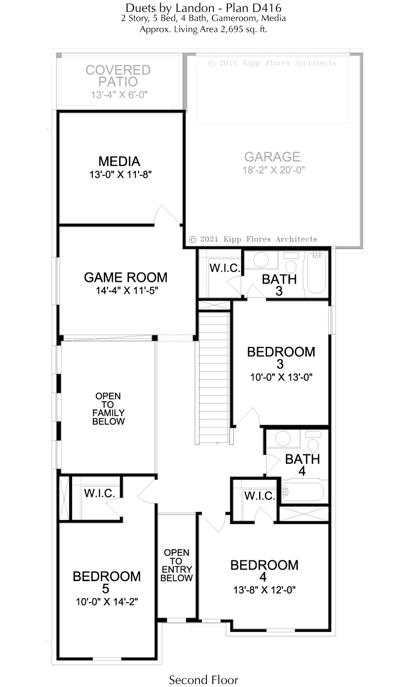 D416 2nd Floor - 2 Story House Plans in Prosper TX