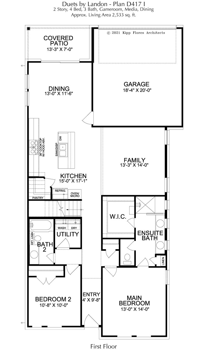 D417 1st Floor - 2 Story House Plans in Prosper TX