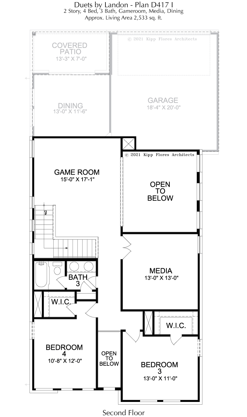D417 2nd Floor - 2 Story House Plans in Prosper TX