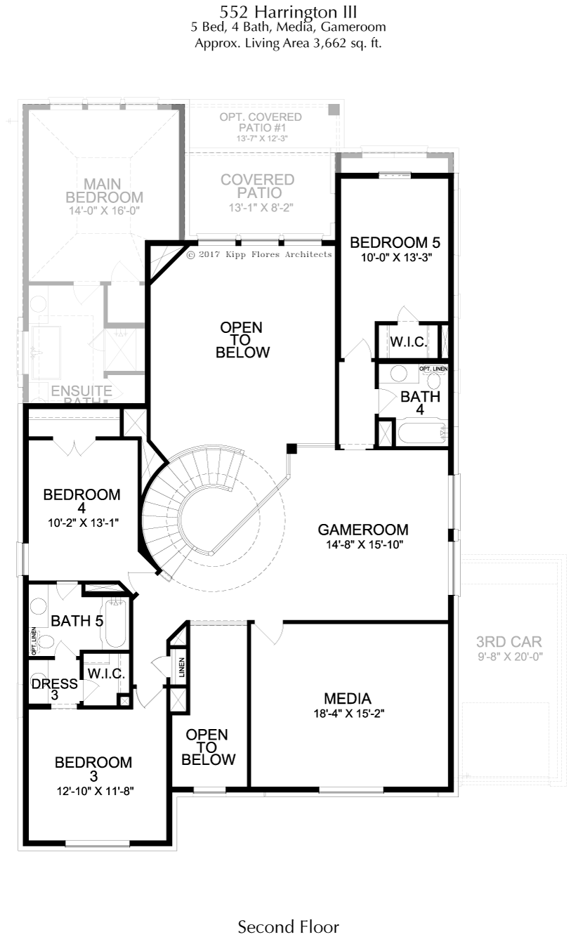 Harrington JRL 2nd Floor - 2 Story House Plans in Frisco TX